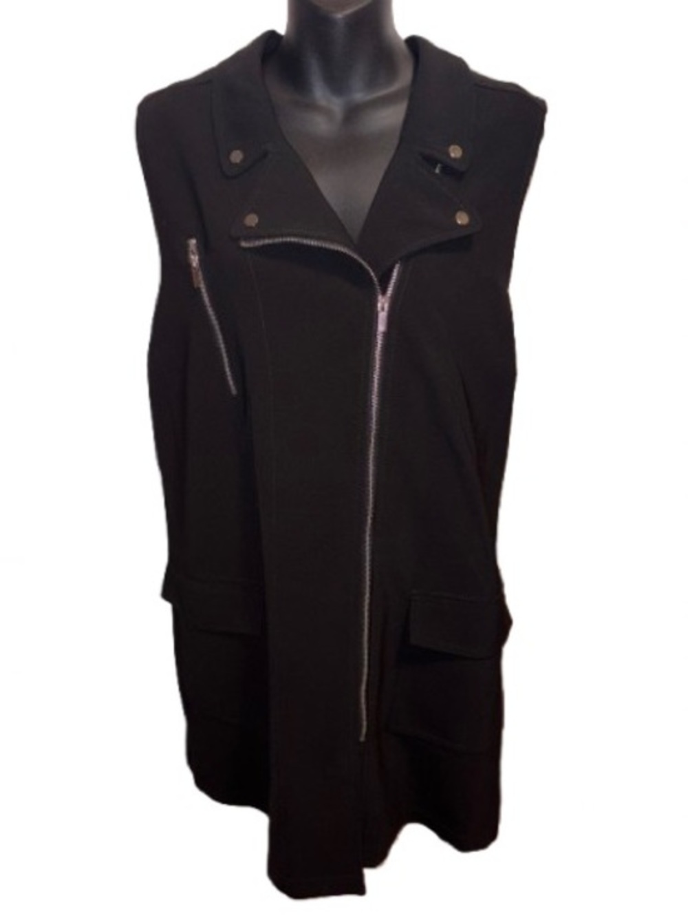 Michel Studio Collection Black Sleeveless Zip-Front vest size 20